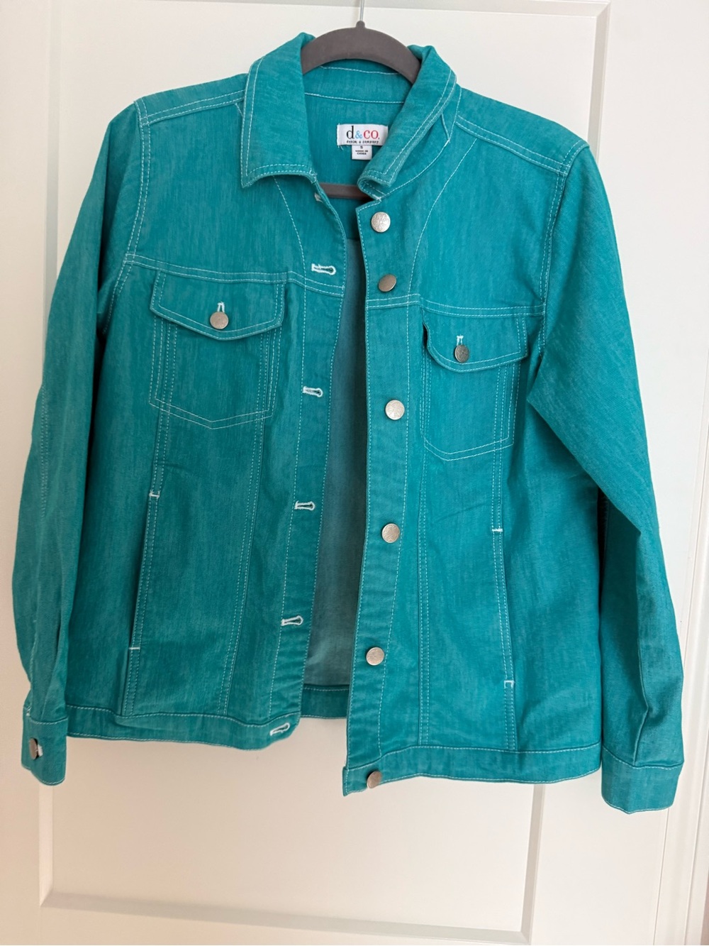 Denim & Co. Teal Turquoise Denim Jean Jacket – Women’s Small